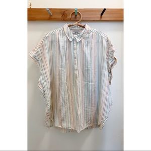 Madewell rainbow striped collared shirt, 2X